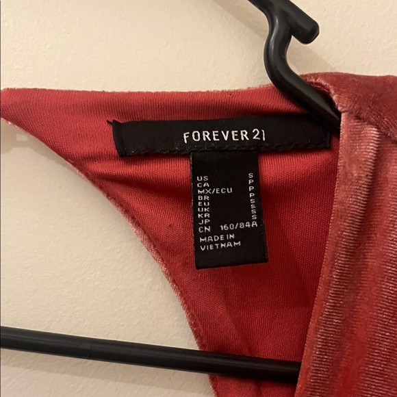 Forever 21 Rust-Red Velvet Long Sleeve Mini Dress - Picture 4 of 4